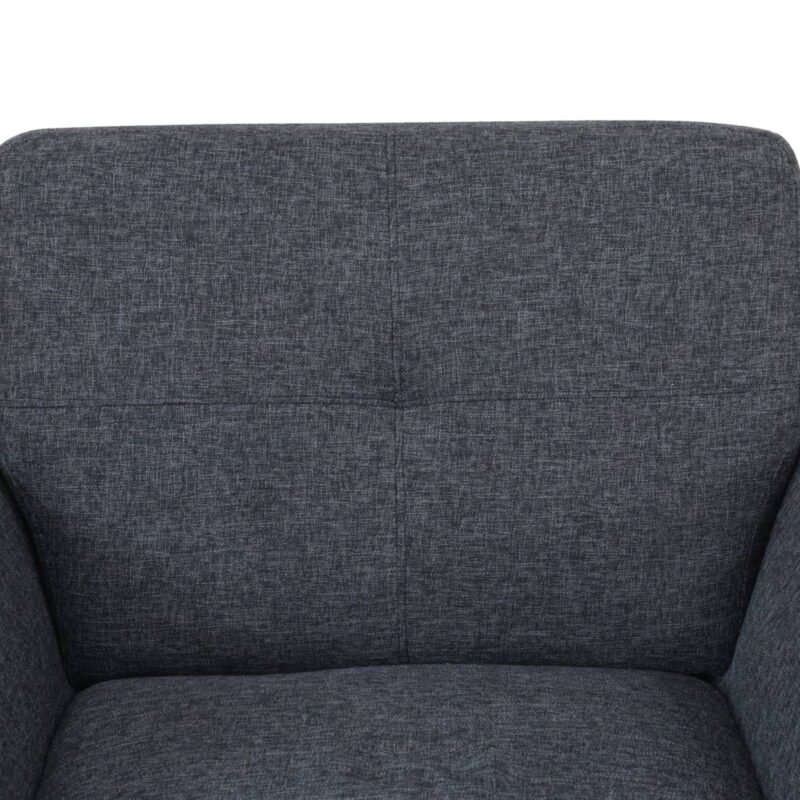 Mid Century Modern Sofa Couch 3 Seater Couches Chair with Metal Leg for Living Room Furniture, Black Grey - Image 3