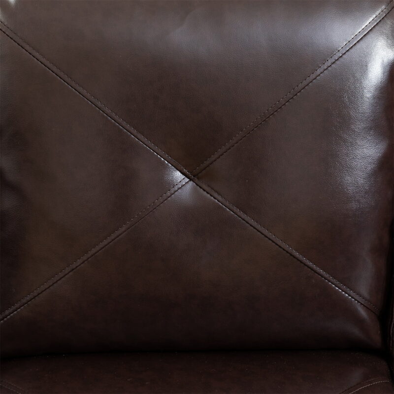 Hommoo Faux Leather Sectional Sofa, 4-Seat L-Shaped Couch, Modern Indoor Living Room Furniture, Apartment, Office, Brown(Without Ottoman) - Image 4