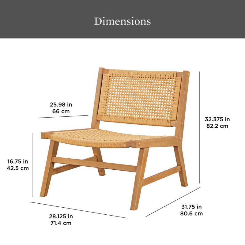 Better Homes & Gardens Vista Woven Accent Chair, Light Honey Finish - Image 3