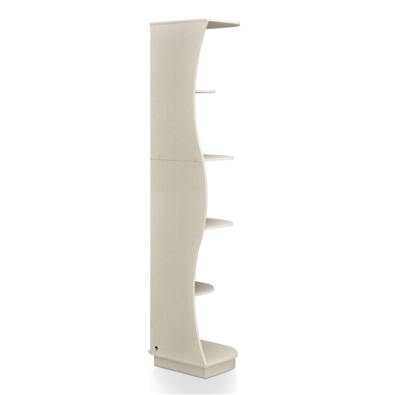 Furniture of America Wilton Adult Contemporary 5-Shelf Corner Bookcase with LED Light, Cream - Image 7
