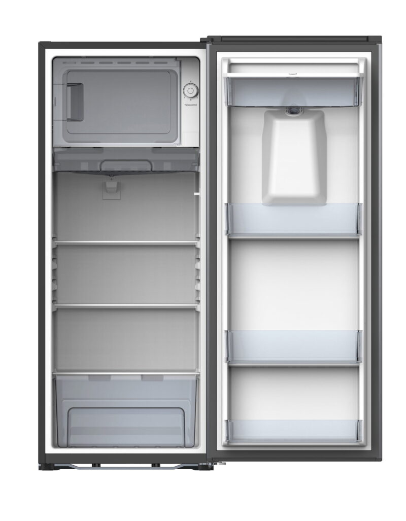 Galanz 6.5 Cu ft One Door Refrigerator, with Water Dispenser, Stainless Steel Look, Estar, New - Image 3