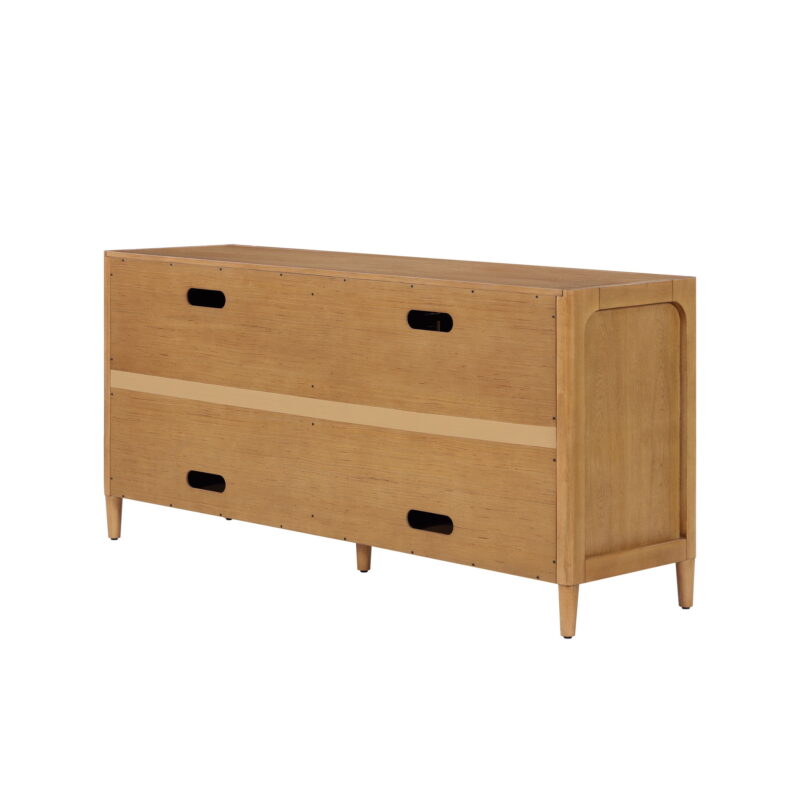My Texas House Linden Fluted Buffet Cabinet Sideboard with Adjustable Shelves, Warm Brown - Image 5