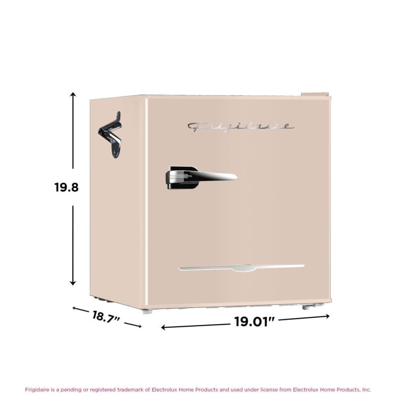 Frigidaire 1.6 Cu ft. Retro Compact Refrigerator with Side Bottle Opener, Coral - Image 3