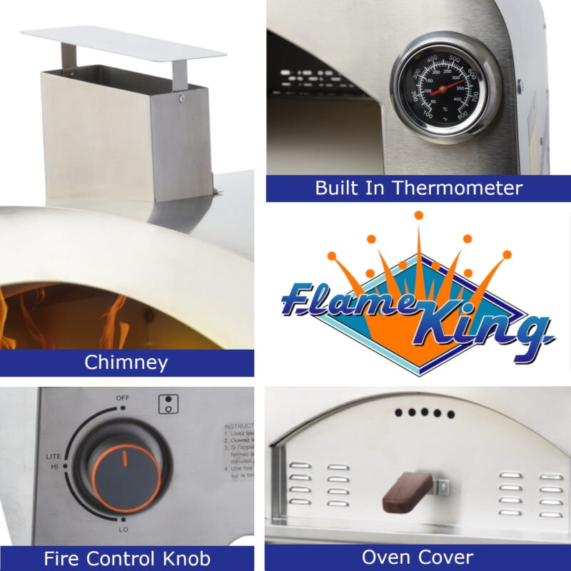 Flame King Propane Gas Pizza 13-inch Food Outdoor Oven for Camping, Backyard, Tailgating - Image 2