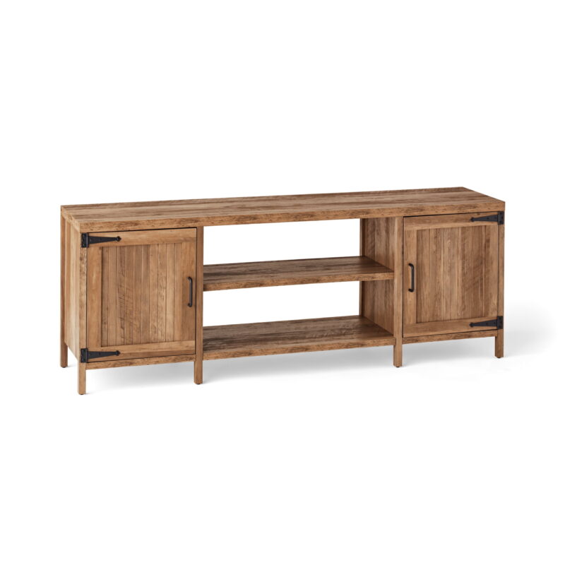 Mainstays Farmhouse TV Stand for TVs up to 70", Rustic Weathered Oak - Image 4