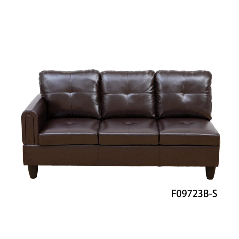 Hommoo Faux Leather Sectional Sofa Model Set, Modern 4-Seat Couches and Sofaes, L-Shaped Living Room Furniture Set, Brown(No Ottomans) - Image 2
