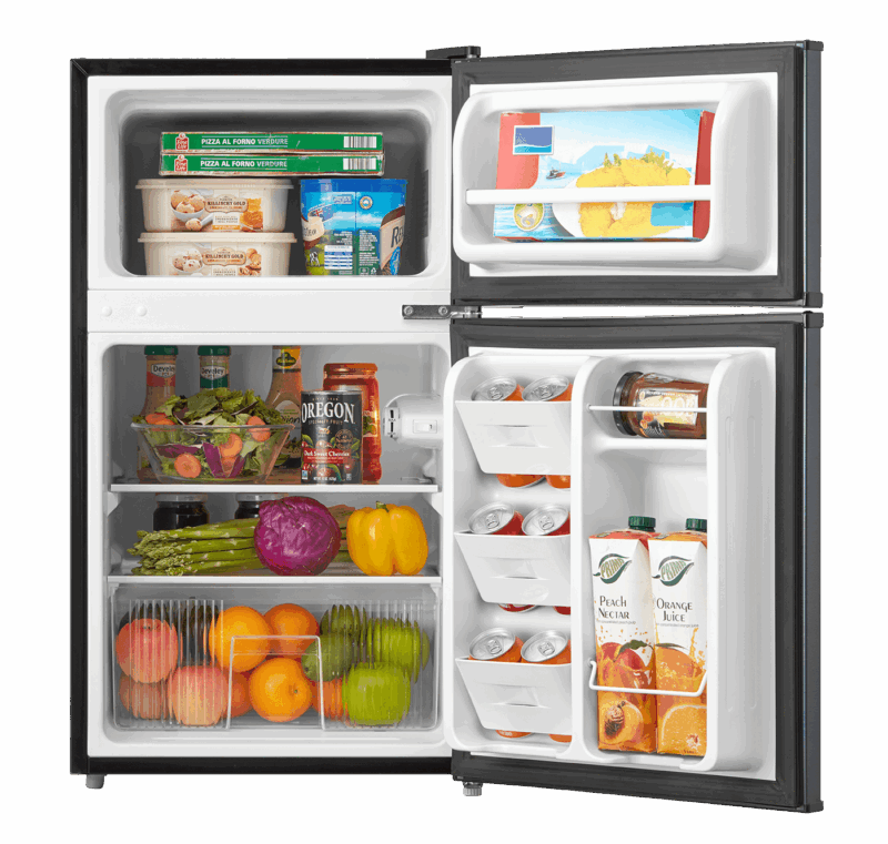 Arctic King 3.2 Cu ft Two Door Mini Fridge with Freezer, Stainless Steel, E-Star - Image 3