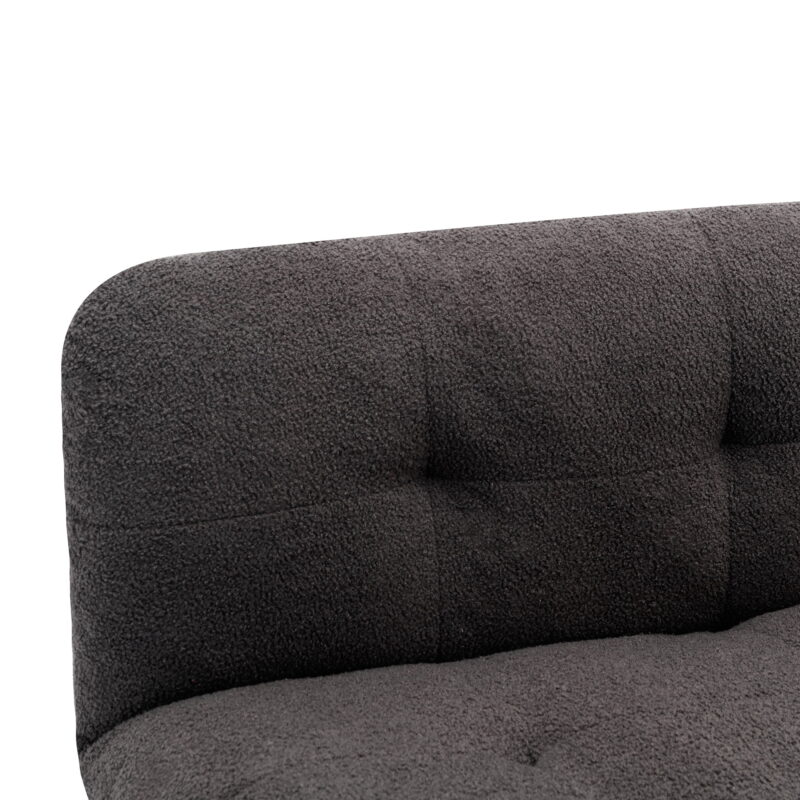 Mainstays Camden Cozy Futon, Charcoal Boucle Fabric, 72" - Image 6