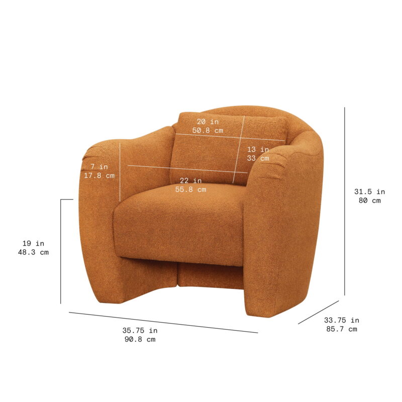 Beautiful Barrymore Teddy Accent Chair by Drew Barrymore, Butterscotch Shearling - Image 3