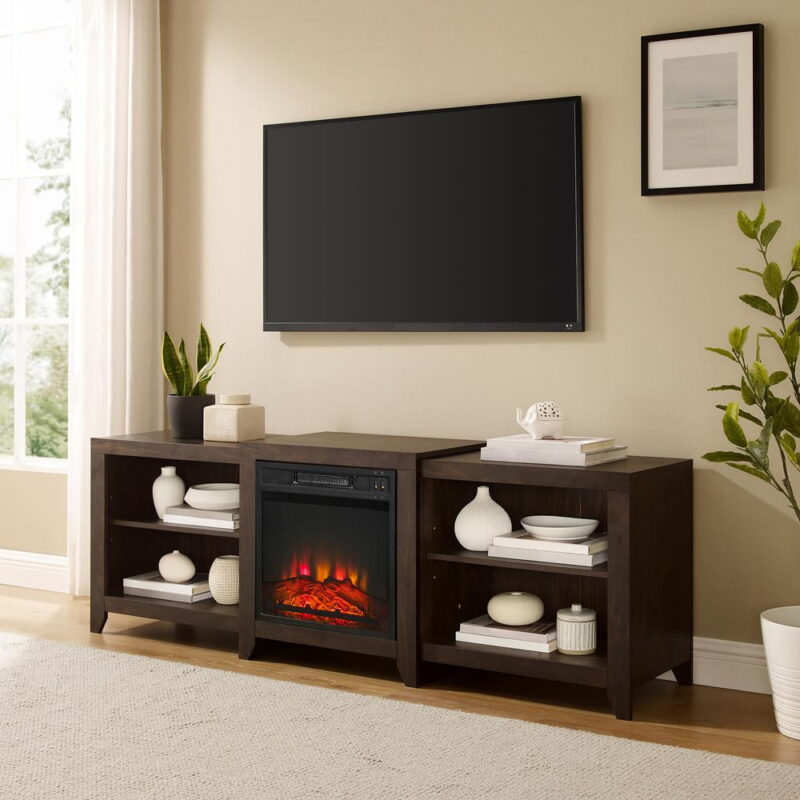 Crosley Furniture Ronin Wood TV stand for TVs up to 75" in Dark Walnut - Image 7