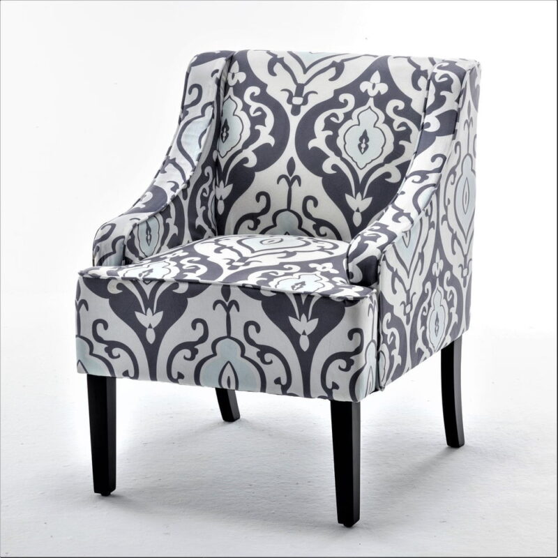 US Pride Furniture Correen 25" Wide Microfiber Accent Chair with Recessed Arms, White Black - Image 4