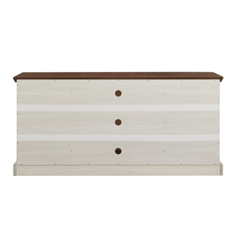 Mainstays Farmhouse TV Stand for TVs up to 70", off-White/Walnut - Image 6