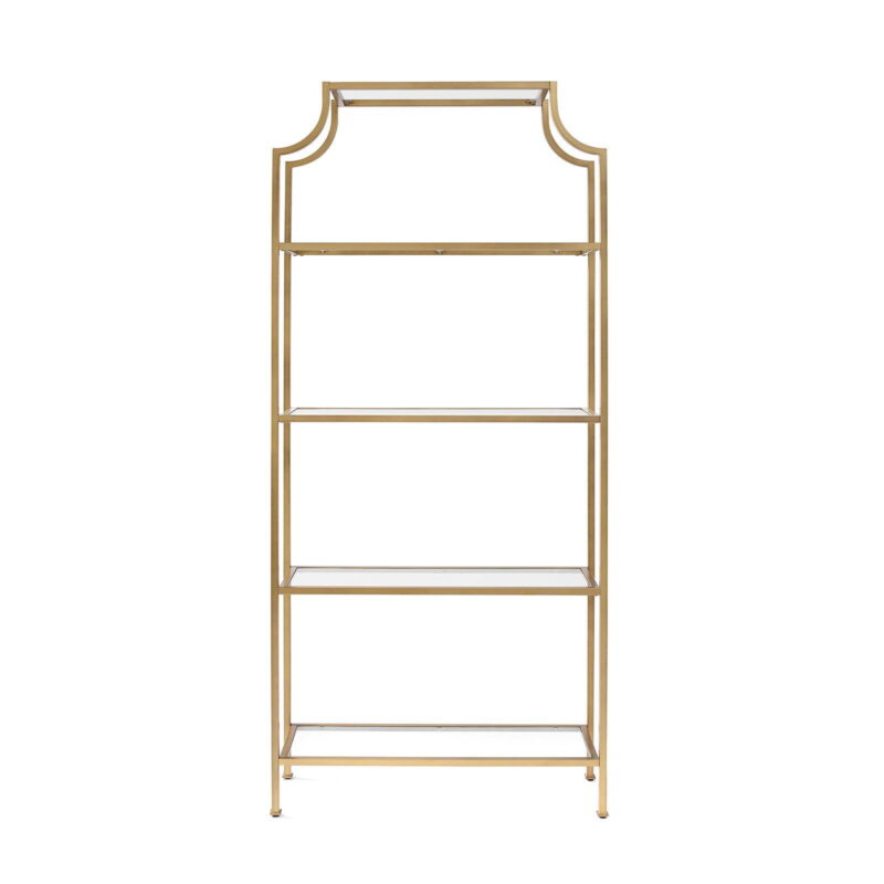 Crosley Furniture Aimee Bookshelf with Glass Shelves, Bookcase Storage - Image 5