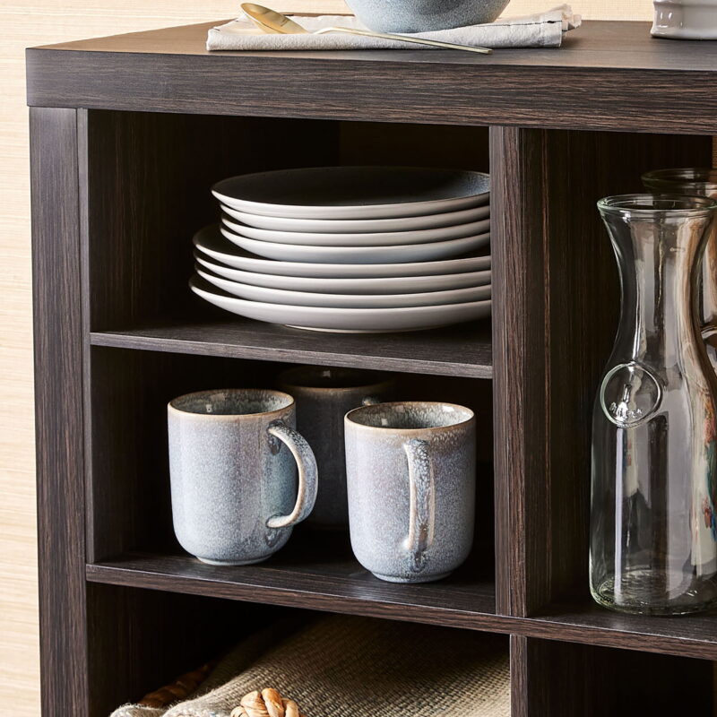Better Homes & Gardens 8 Cube Organizer with 4 H Shelf Inserts, Tobacco Oak - Image 2