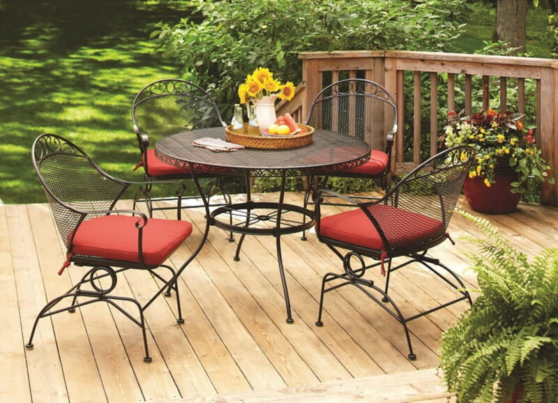 Better Homes & Gardens Clayton Court 5-Piece Classic Steel Assembled Dining Furniture Sets Red - Image 6