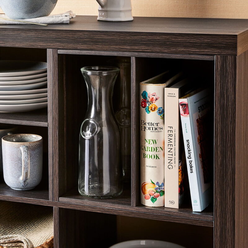 Better Homes & Gardens 8 Cube Organizer with 4 H Shelf Inserts, Tobacco Oak - Image 3