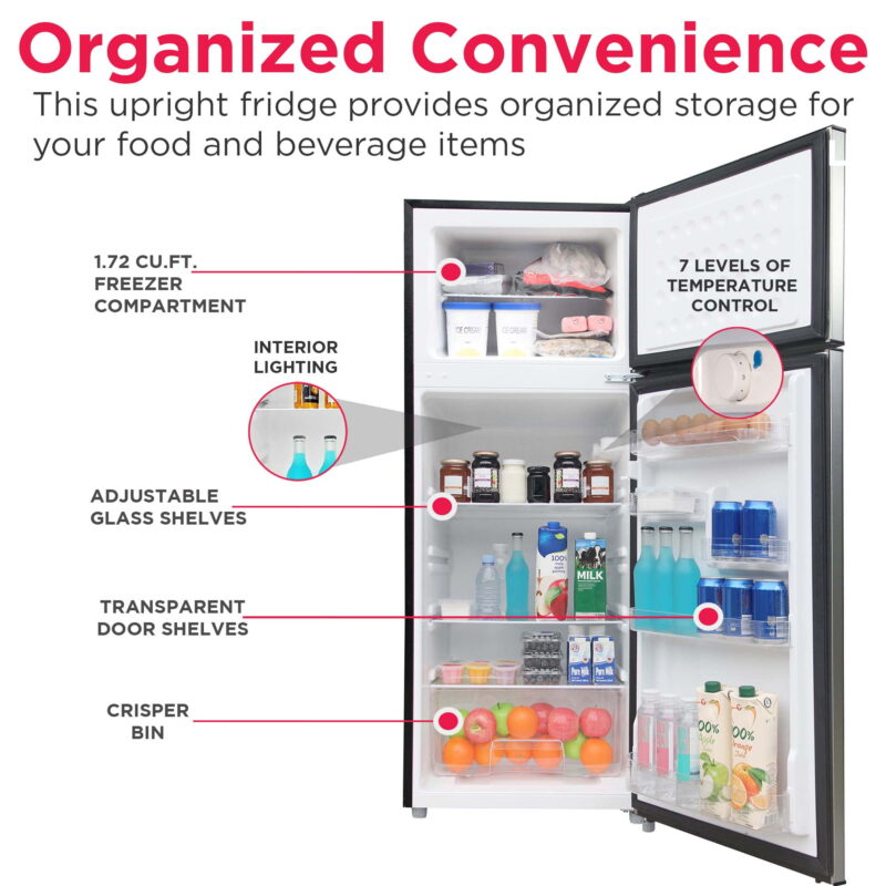 Frigidaire 21 in. 7.5 Cu. ft. Retro Refrigerator, Standard Door Style, Stainless Look - New - Image 4
