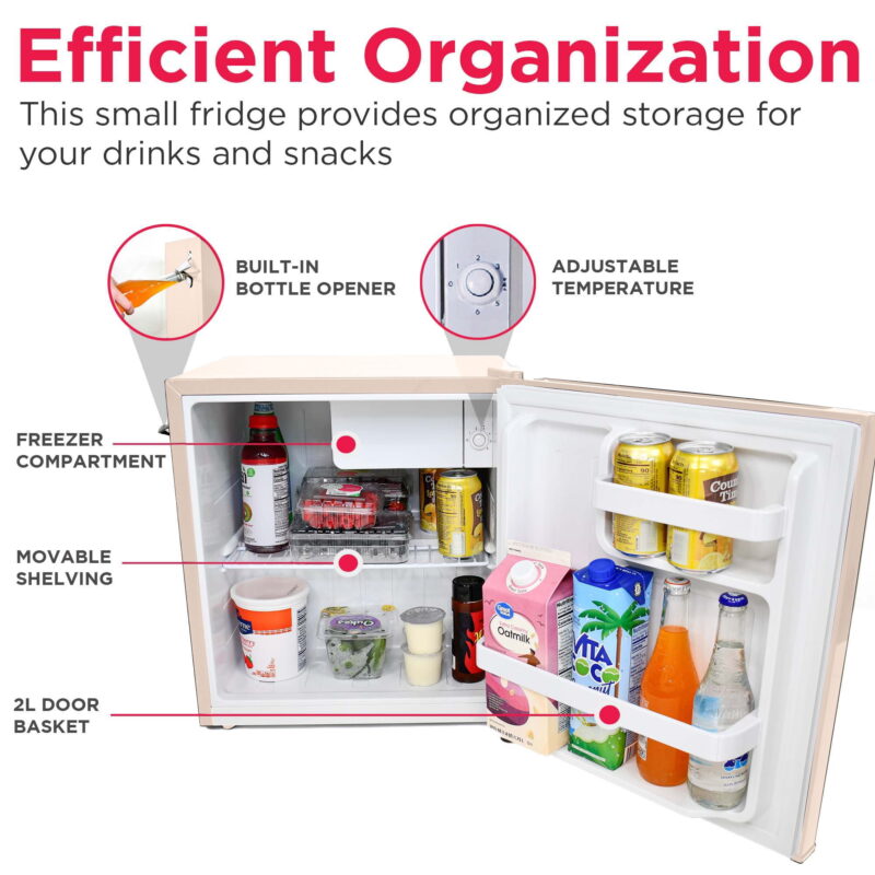 Frigidaire 1.6 Cu ft. Retro Compact Refrigerator with Side Bottle Opener, Coral - Image 6