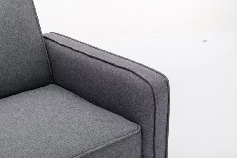 Mainstays Barlow Futon, Linen Fabric, Gray, 76.3" - Image 6