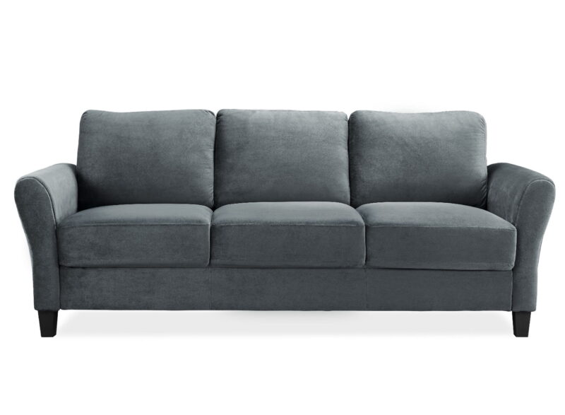 Lifestyle Solutions Alexa Sofa with Rolled Arms, Gray Fabric - Image 3
