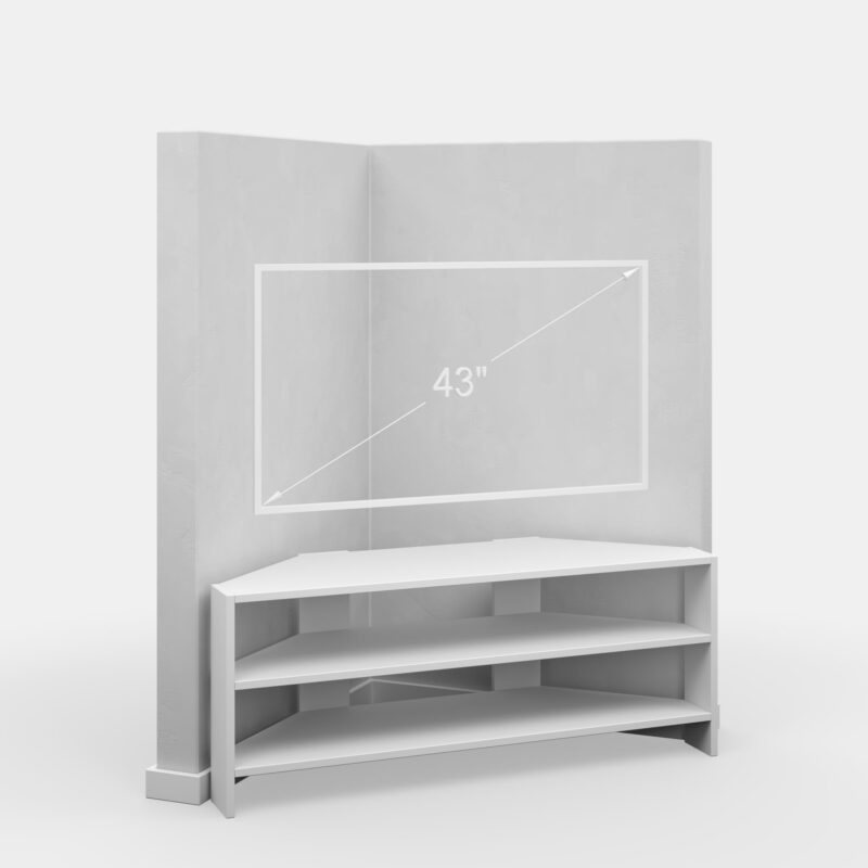 Ada Home Decor Furniture for TVs up to 48" 2 Tier Open Shelf White Terry Modern TV Stand - Image 5