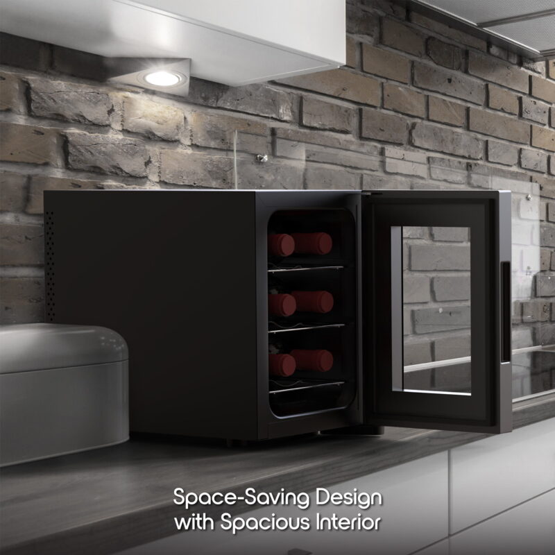 (2 pack) Ionchill 6-Bottle Wine Cooler, New Standard Door Mini Fridge with Wine Rack and Temp. Control, 9.75in - Image 6