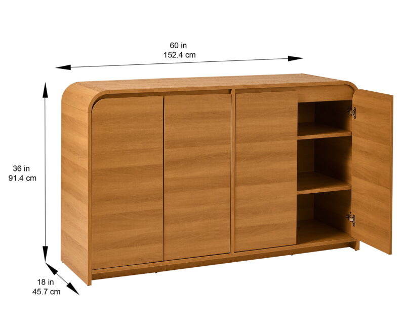 Better Homes & Gardens Juliet Sideboard, Light Honey Finish - Image 4