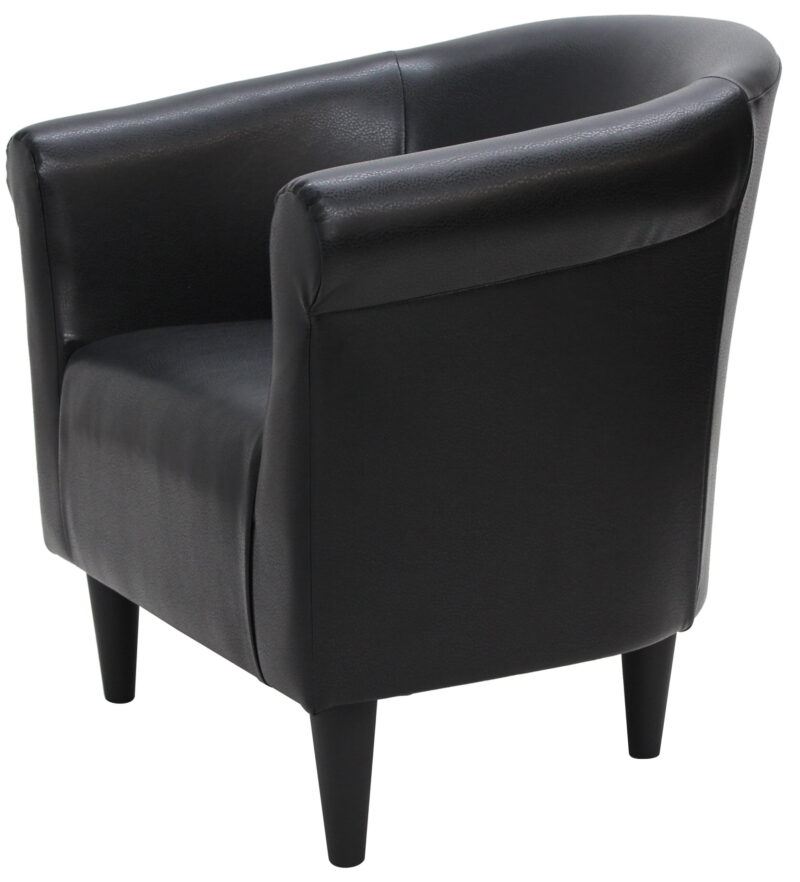 Mainstays Faux Leather Bucket Accent Chair, Black - Image 4
