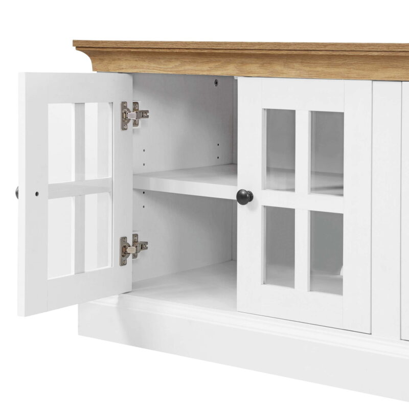 Better Homes & Gardens Canton 4- door TV Stand for TV’s up to 70”, White/Light Honey Finish - Image 7
