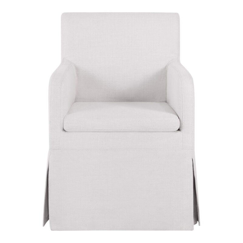 My Texas House Wren Slipcover Dining Chair with Rolling Caster Wheels, Cream - Image 7