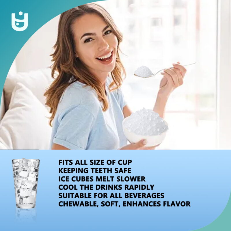 EUHOMY Nugget Ice Maker Countertop with Handle, Ready in 6 Mins, 34.5 lbs Per Day, Removable Top Cover, Auto-Cleaning, Black - Image 5