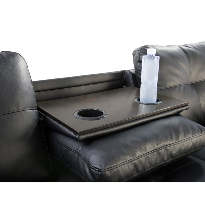 Hommoo Sofa Set, Faux Leather 2-Piece Sofa Living Room Sofa Set,L-Shaped Living Room Sofas,Black - Image 7