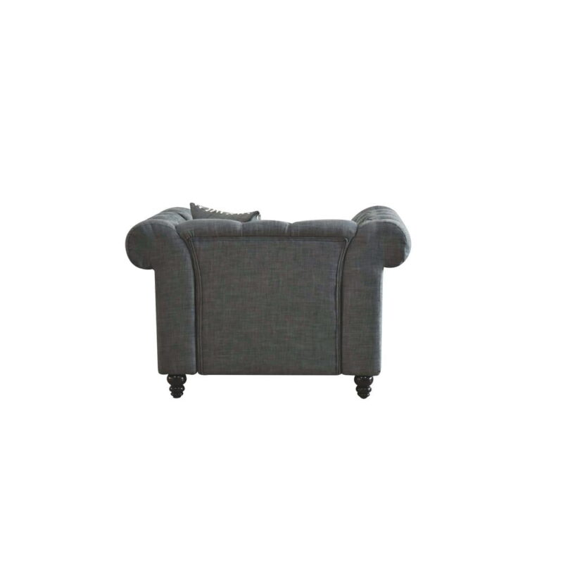 Acme Furniture Aurelia Chair w/1 Pillow, Gray Linen - Image 4