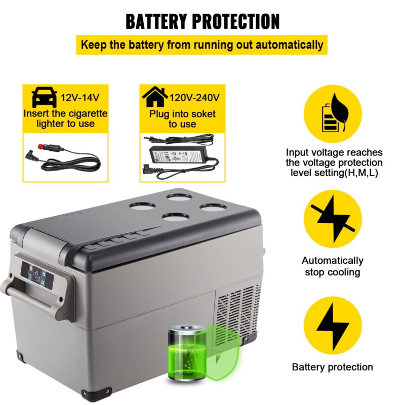 BENTISM 37Qt Compressor Portable Small Refrigerator Cooler Freezer Home And Car Vehicular Fridge - Image 2