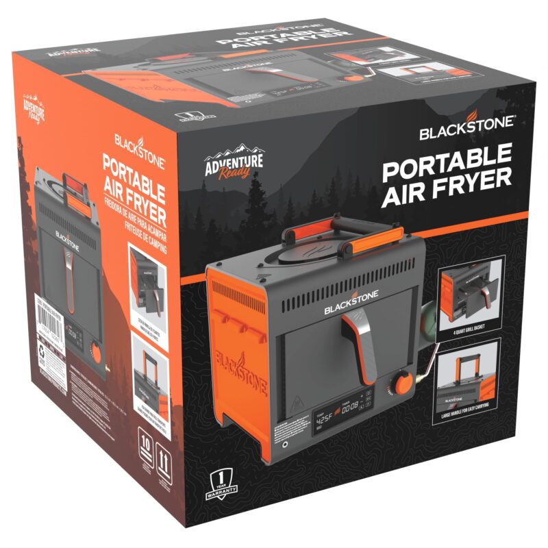 Blackstone Adventure Ready Portable Propane Air Fryer, 4 Quart, Gray & Orange, 18W, 3ft Cord - Image 4