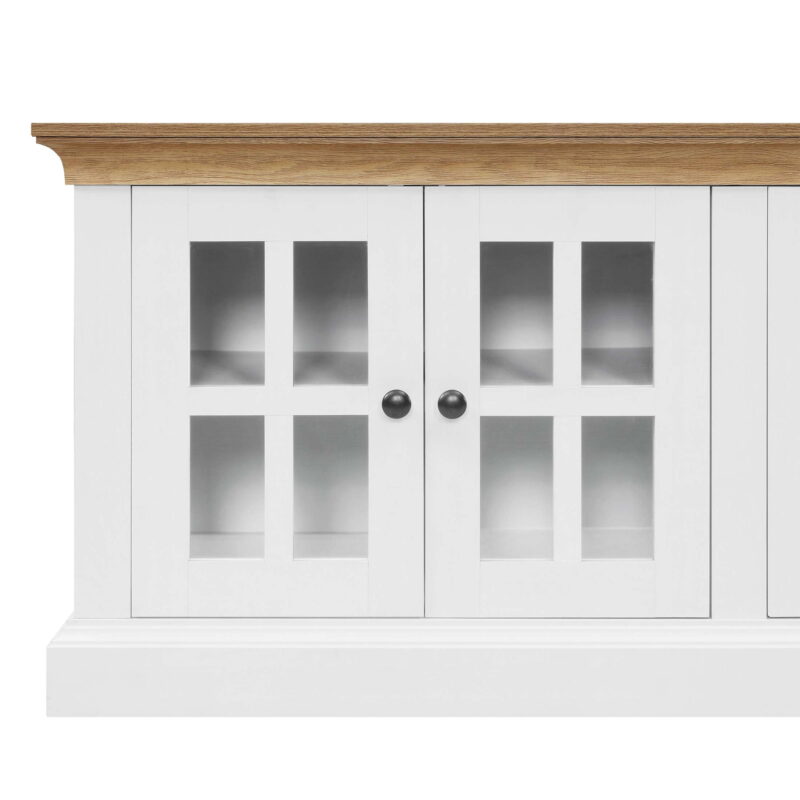 Better Homes & Gardens Canton 4- door TV Stand for TV’s up to 70”, White/Light Honey Finish - Image 6