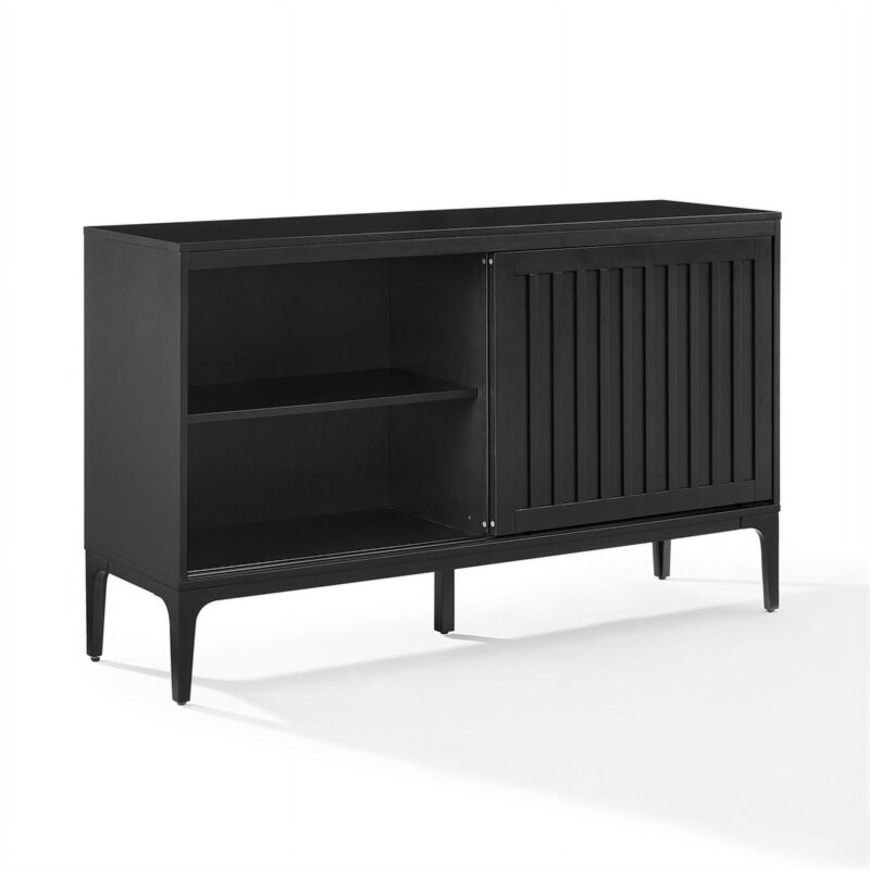 Crosley Furniture Asher Modern Particle Board Wood Sideboard in Matte Black - Image 5