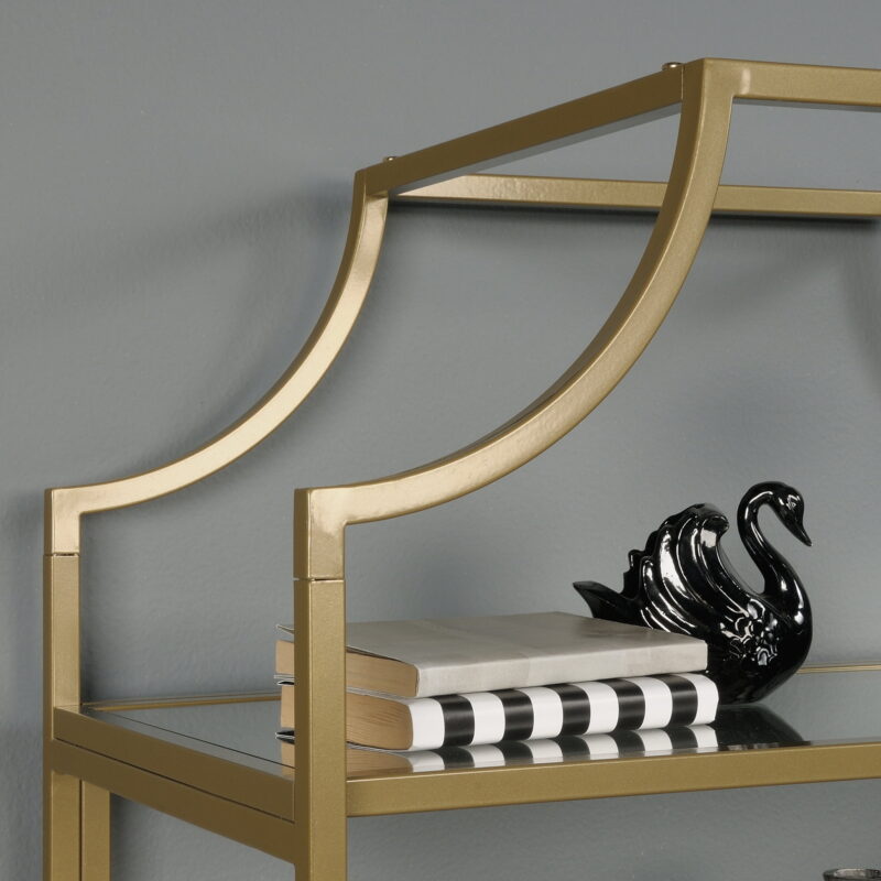 Better Homes & Gardens 71" Nola 5 Shelf Etagere Bookcase, Gold Finish - Image 4