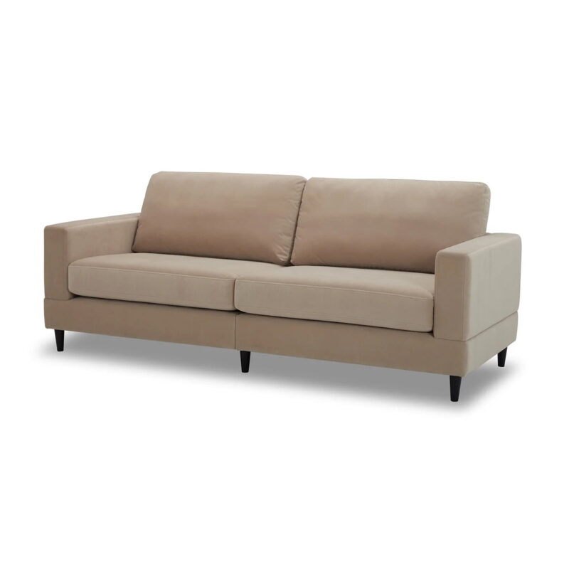Better Homes & Gardens Springwood Wood Frame 83.46" Couch, Beige Velvet - Image 4