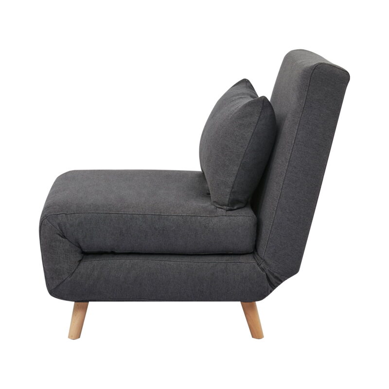 A&D Home Tustin Polyester Convertible Futon Chair, Charcoal - Image 5