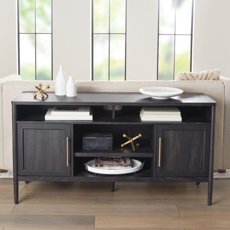 Better Homes & Gardens Oaklee TV Stand for TVs up to 70”, Charcoal Finish - Image 2