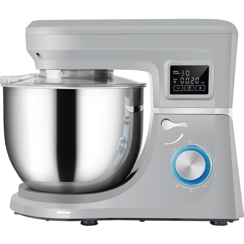BENTISM Stand Mixer 7.4Qt Electric Dough Mixer w/ 6 Speeds LCD Screen Timing 660W - Image 5