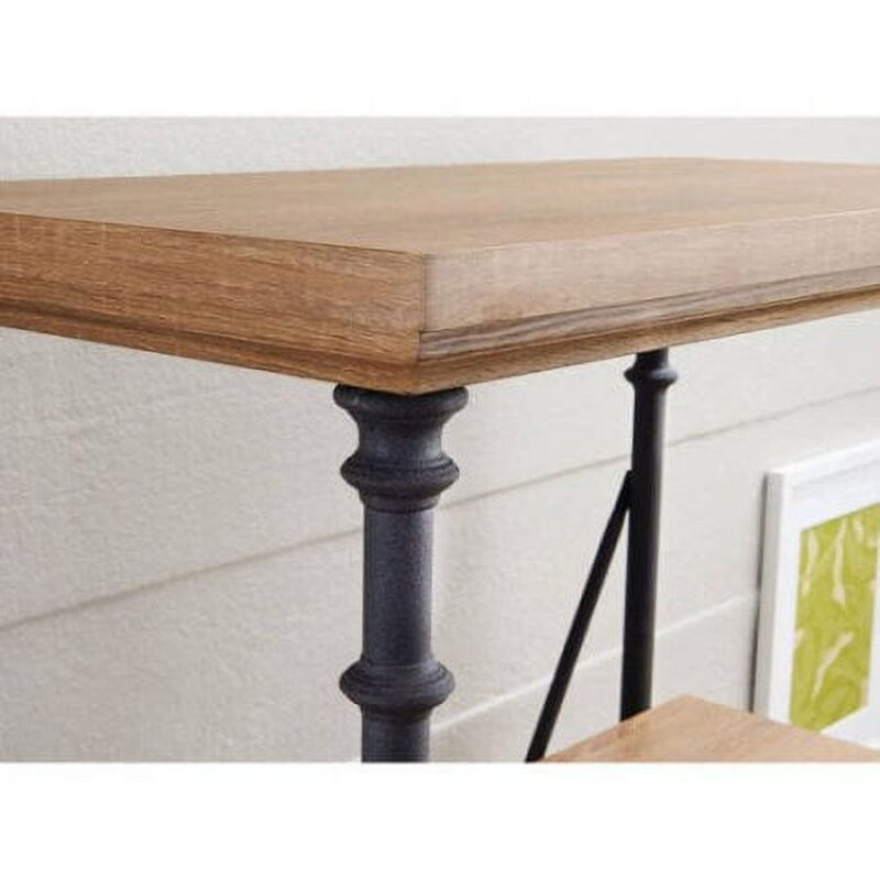 Better Homes & Gardens River Crest 5-Shelf Bookcase, Rustic Oak Finish - Image 3