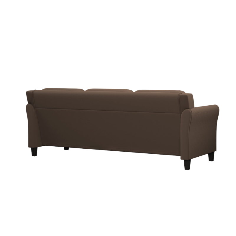 Lifestyle Solutions Taryn Traditional Sofa with Rolled Arms, Brown Fabric - Image 3