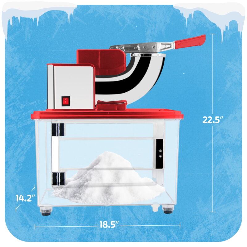 Electric Ice Crusher Machine, 250W Dual Blade Slushie Maker with 39L Bin, Heavy-Duty for Commercial Use (Red) by Great Northern Popcorn - Image 2