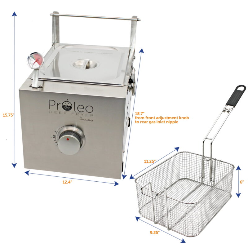 Flame King Proleo Tabletop Propane Deep Fryer with Oil Thermometer 5ft Propane Hose, 2.5 gal Capacity - Image 3