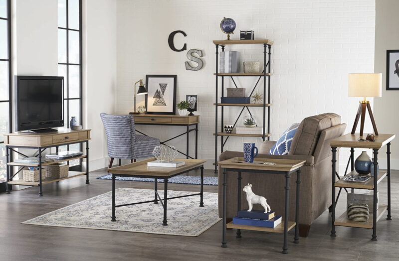 Better Homes & Gardens River Crest 5-Shelf Bookcase, Rustic Oak Finish - Image 5