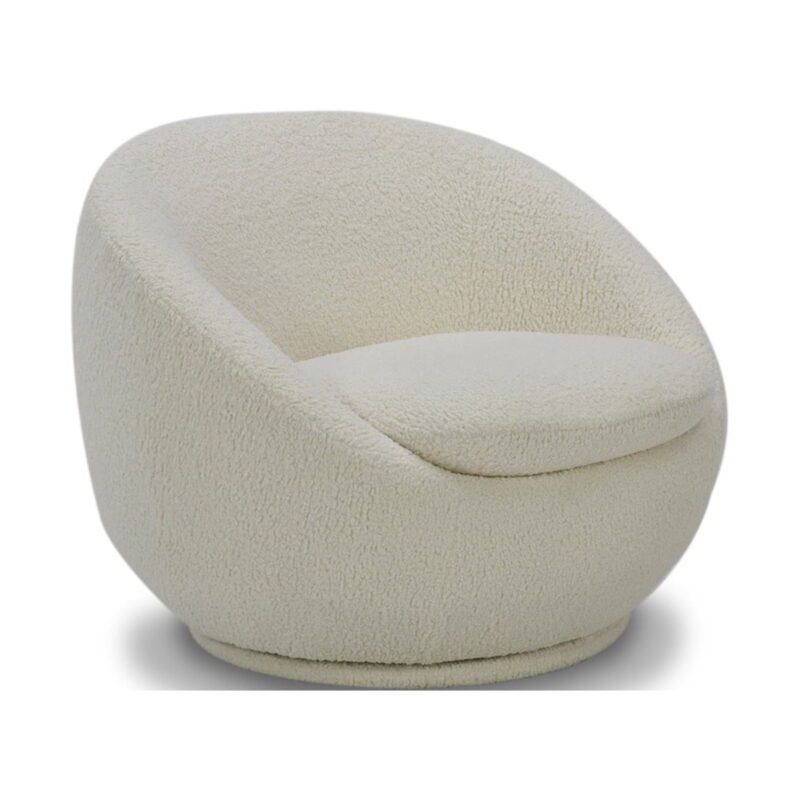 Better Homes & Gardens Mira Swivel Accent Chair, Cream Shearling - Image 6