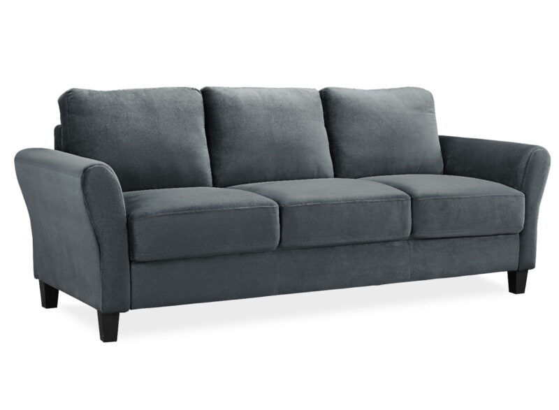 Lifestyle Solutions Alexa Sofa with Rolled Arms, Gray Fabric - Image 2