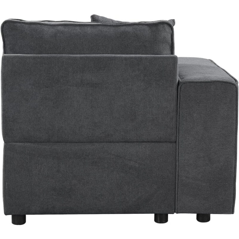 Acme Furniture Silvester Modular Armrest, Gray Fabric (56870) - Image 3